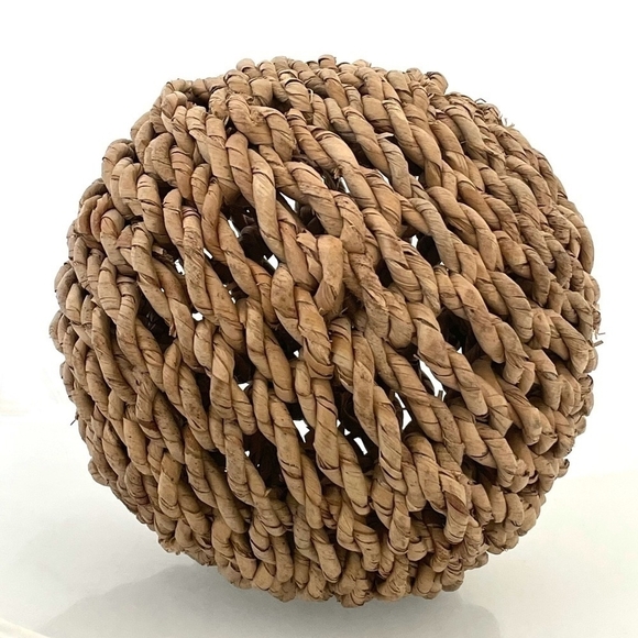 Rattan Rope Ball Home Decor Organic Rustic Art Accent 9” Natural Rope Sphere - Picture 2 of 2